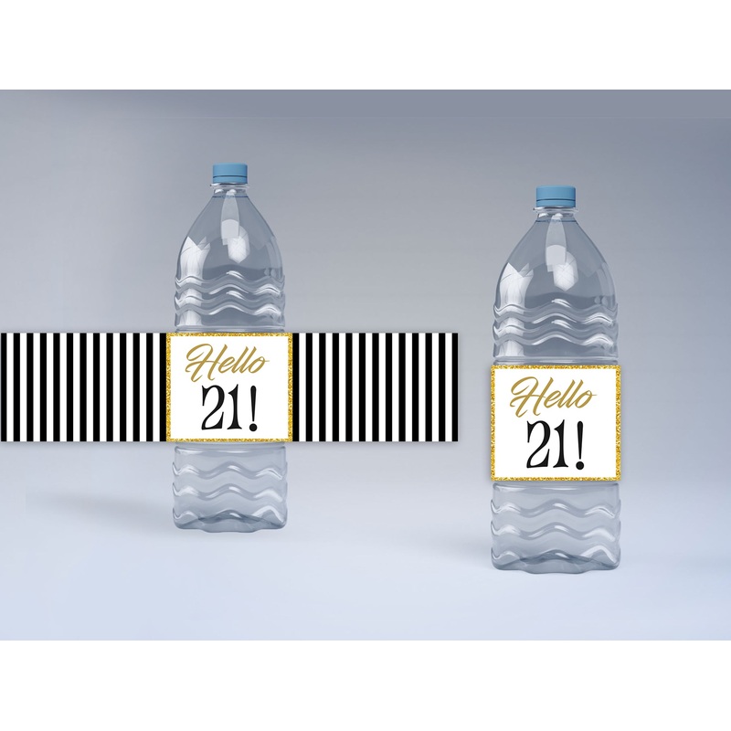 21st Birthday Water Bottle Labels