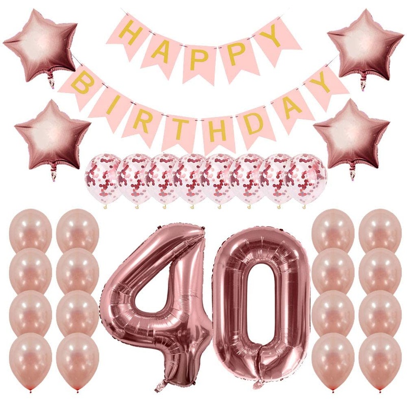 40Th Birthday Rose Gold Decorations Kit