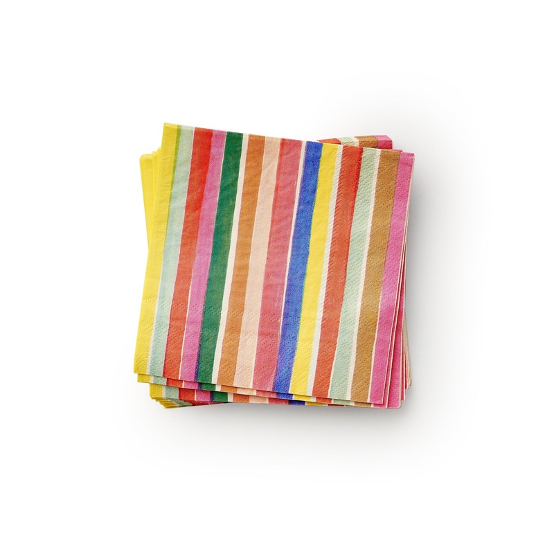 Multi Stripe Feliz Napkins (PK20)