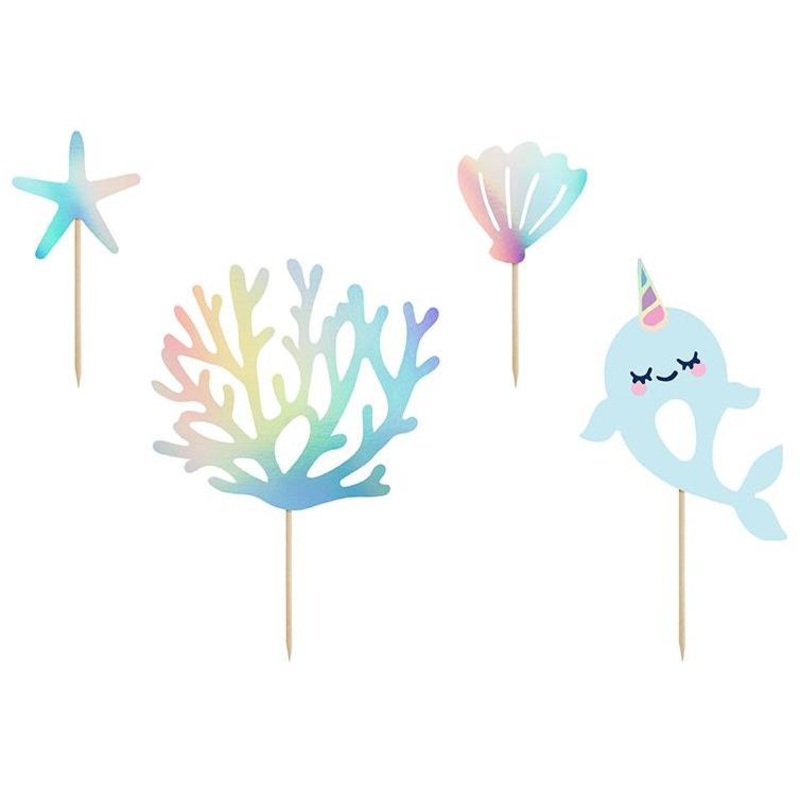 Narwhal Cake Toppers (Pk4)