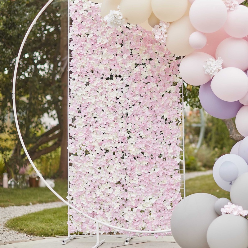Pink and White Flower Wall Backdrop