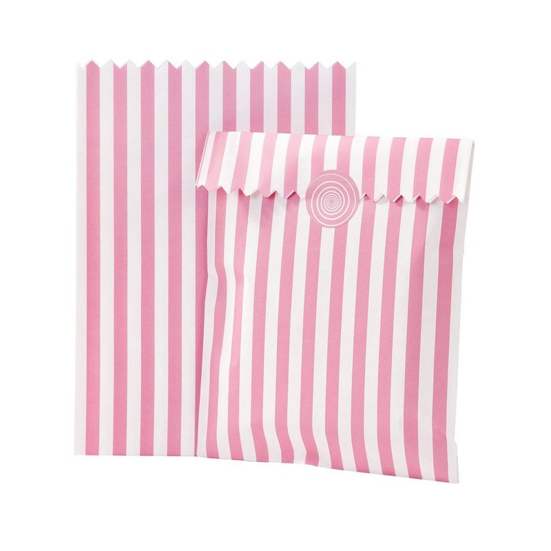 Pink Stripe Treat Bags (Pk10)