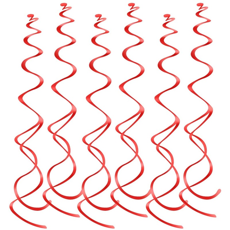Red Hanging Spiral Swirl Decorations, Ceiling Decoration For Birthday,Baby Shower , Anniversary