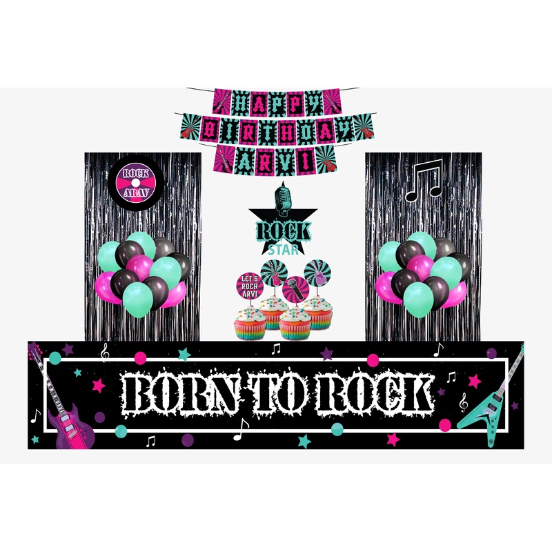 Rockstar Theme Birthday Party Decoration Kit