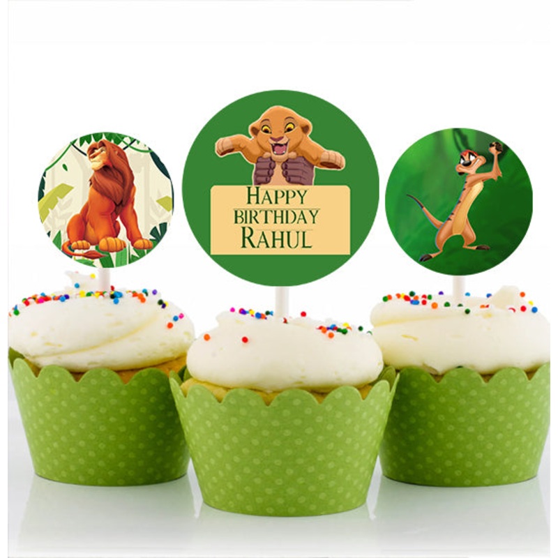 The Lion King Theme Birthday Party Cupcake Toppers