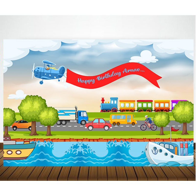 Transport Theme  Birthday Party Backdrop Banner Home Decoration