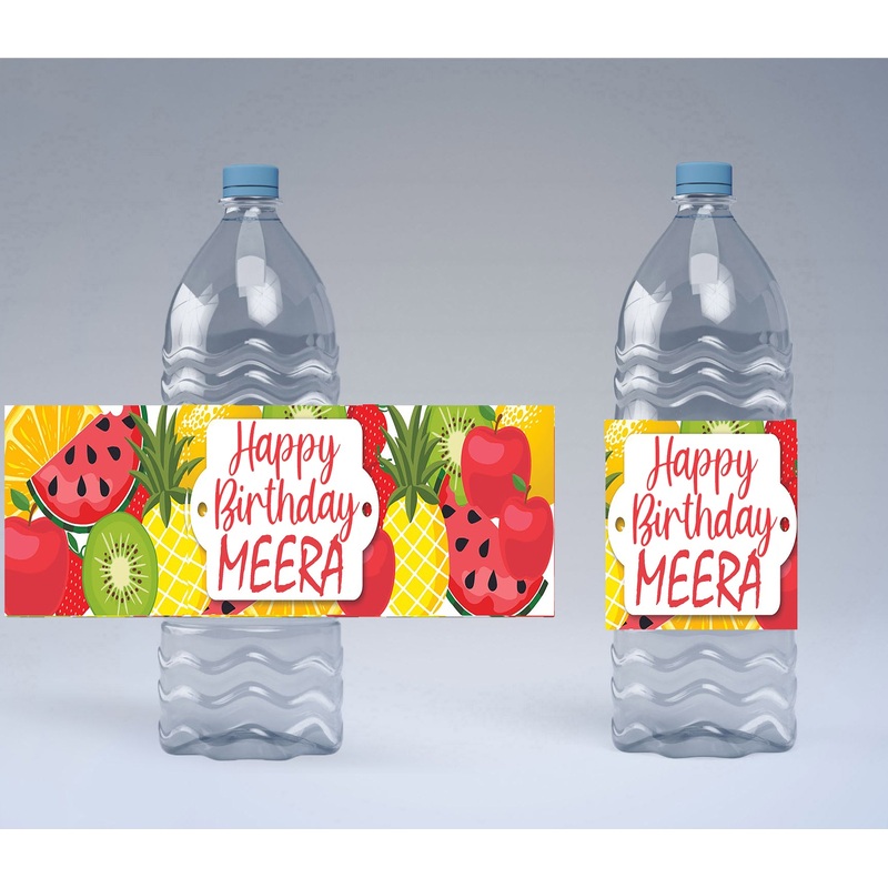 Twotti Fruity Theme Birthday Party Water Bottle Labels