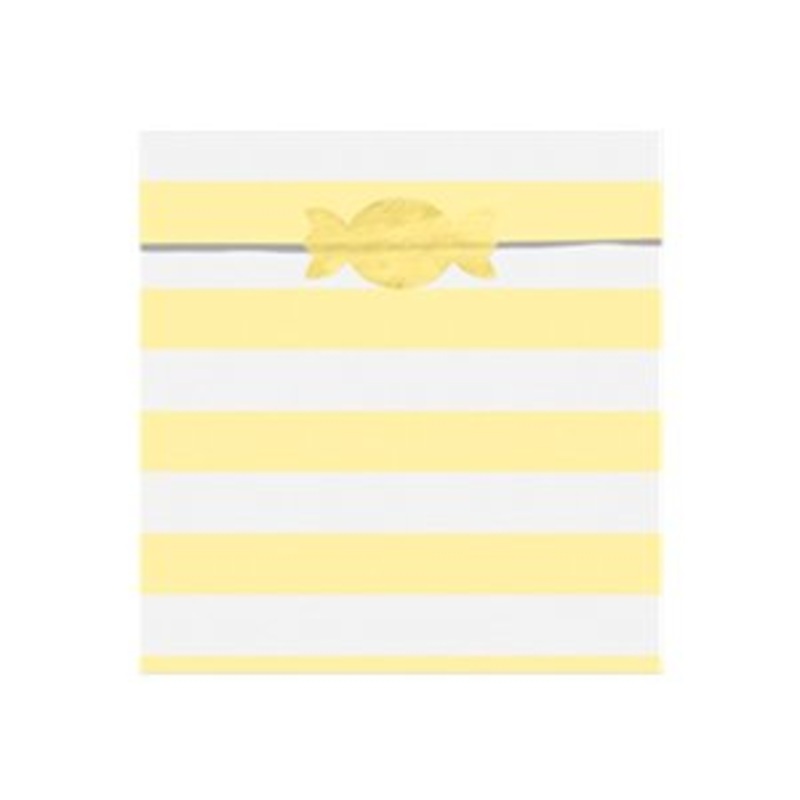 Yellow Stripe Paper Treat Bags (Pk6)