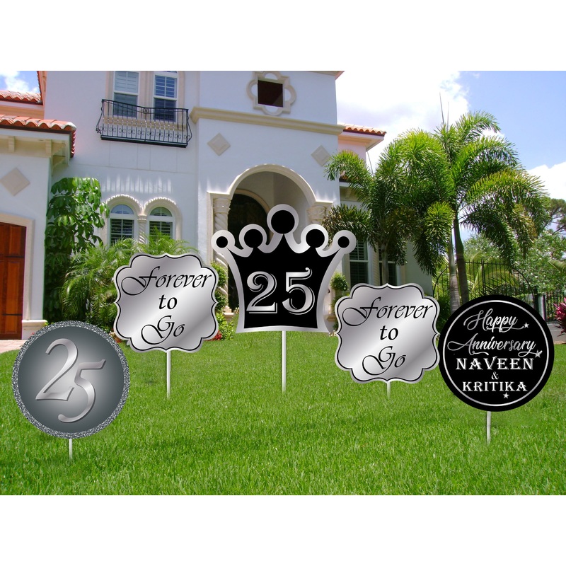 25th Anniversary Party Cutouts For Decorations