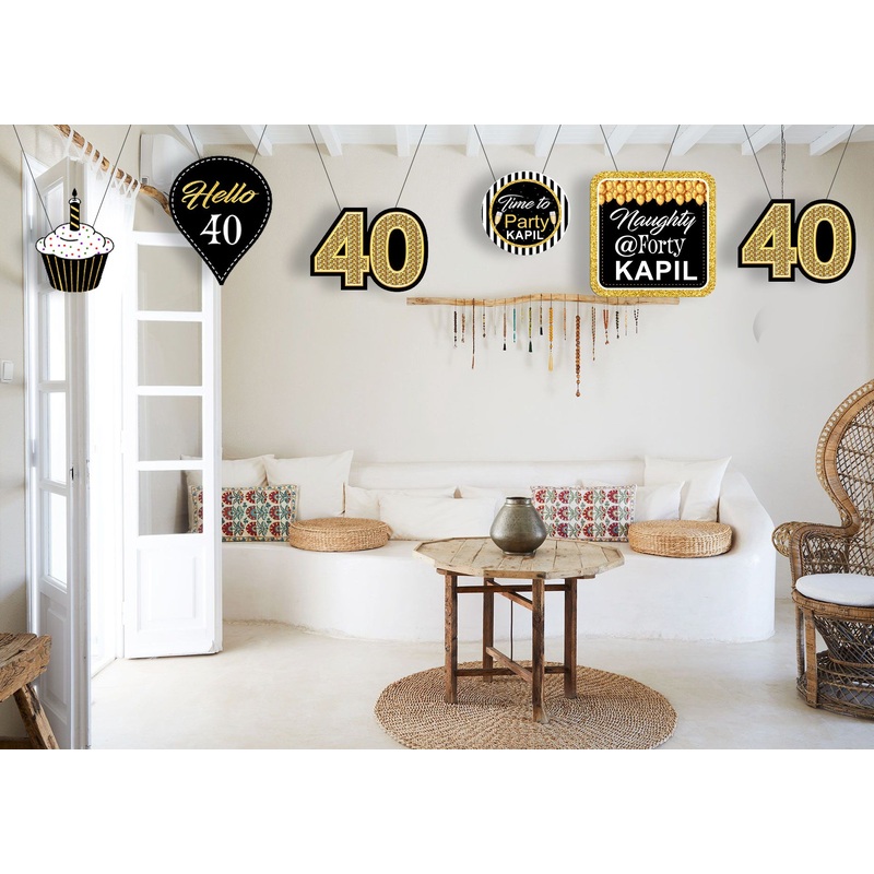 40th Birthday Party Theme Hanging Set for Decoration