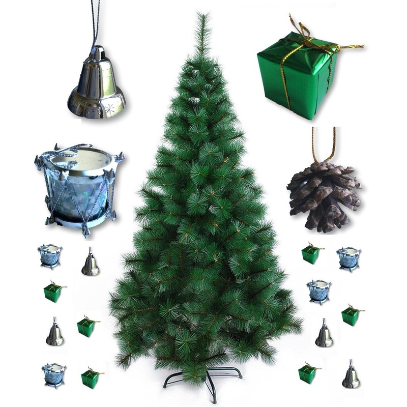 4Ft Pine Artificial Christmas Tree With Decorations(40 Pieces Decoration)