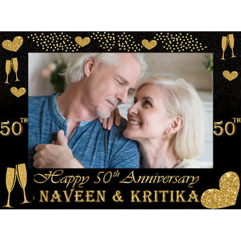 50th Anniversary Party Selfie Photo Booth Frame & Props