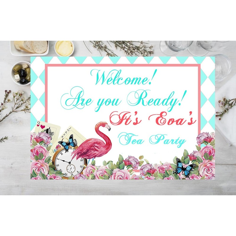 Alice Tea Party Theme Birthday Table Mats for Decoration