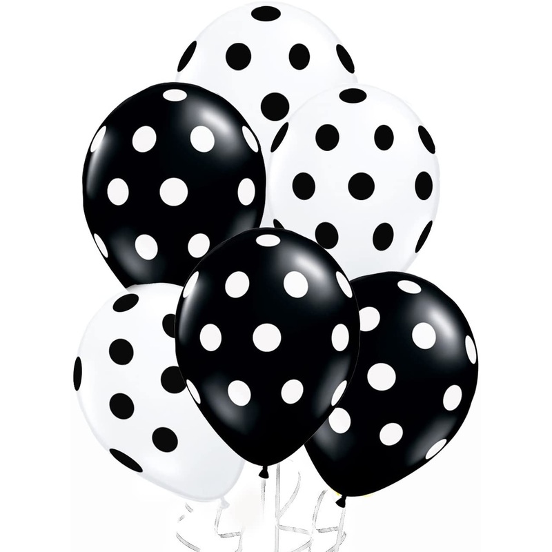 Black And White Polka Dot Party Balloons-Birthday Parties, New Year Parties, Graduation Ceremony.