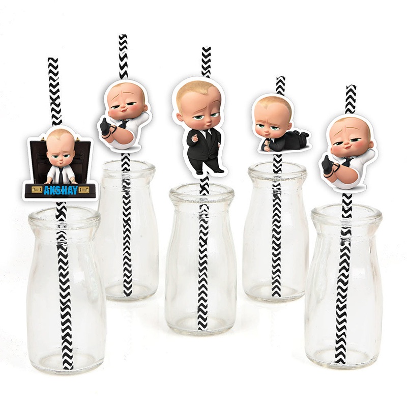 Boss Baby Theme Birthday Party Paper Decorative Straws