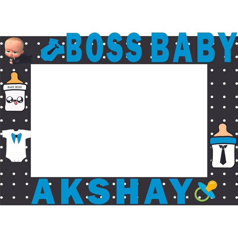 Boss Baby Theme Birthday Party Selfie Photo Booth Frame & Props