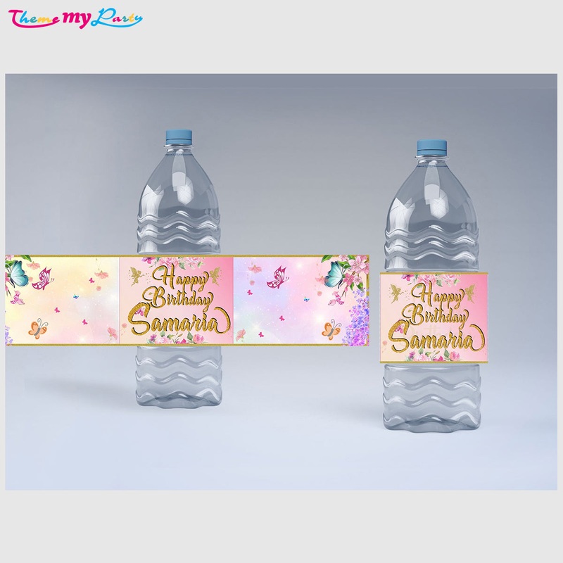Butterflies & Fairies Theme Water Bottle Labels