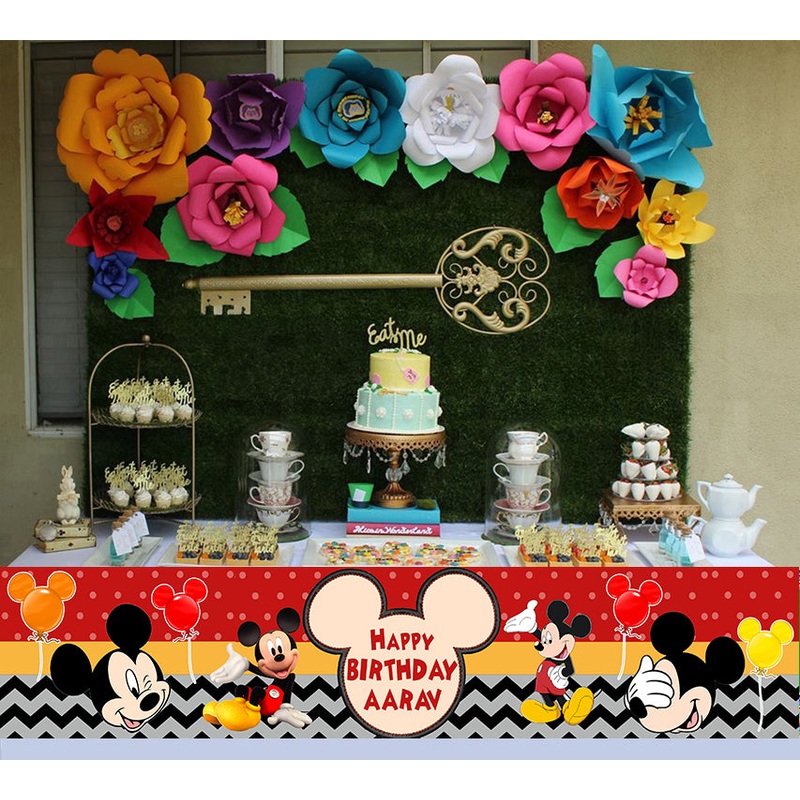 Mickey Mouse Theme Birthday Long Banner for Decoration