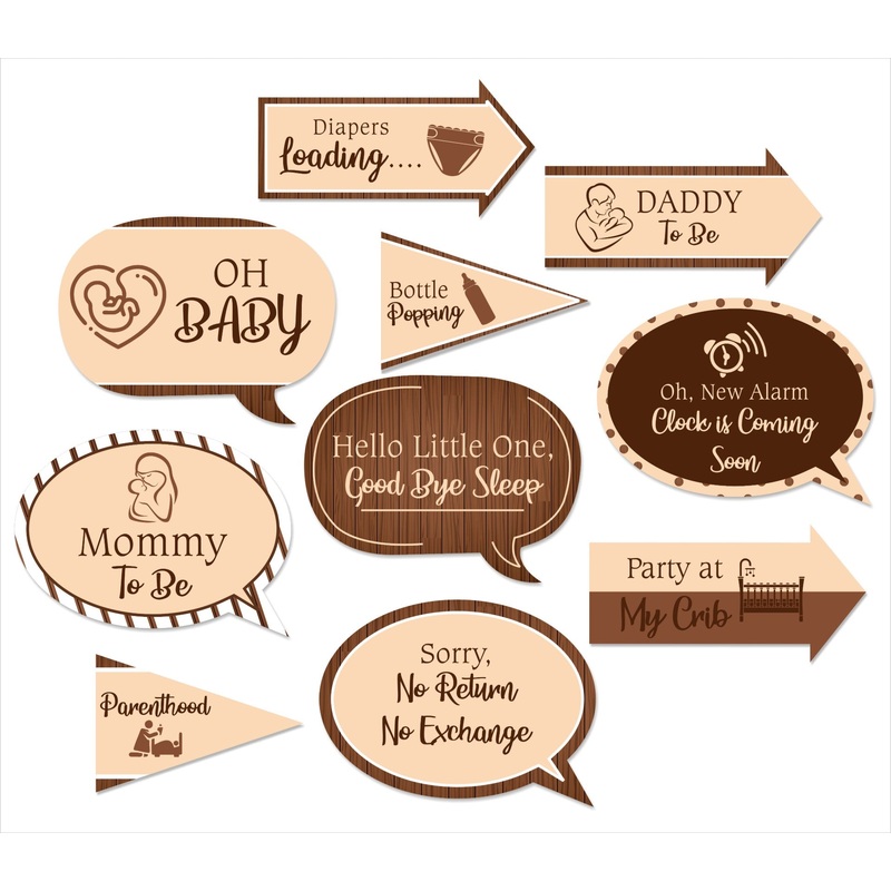 Oh Baby Party Photo Booth Props Kit