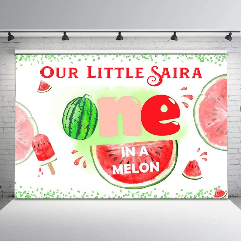 One In A Melon Theme Birthday Party Backdrop