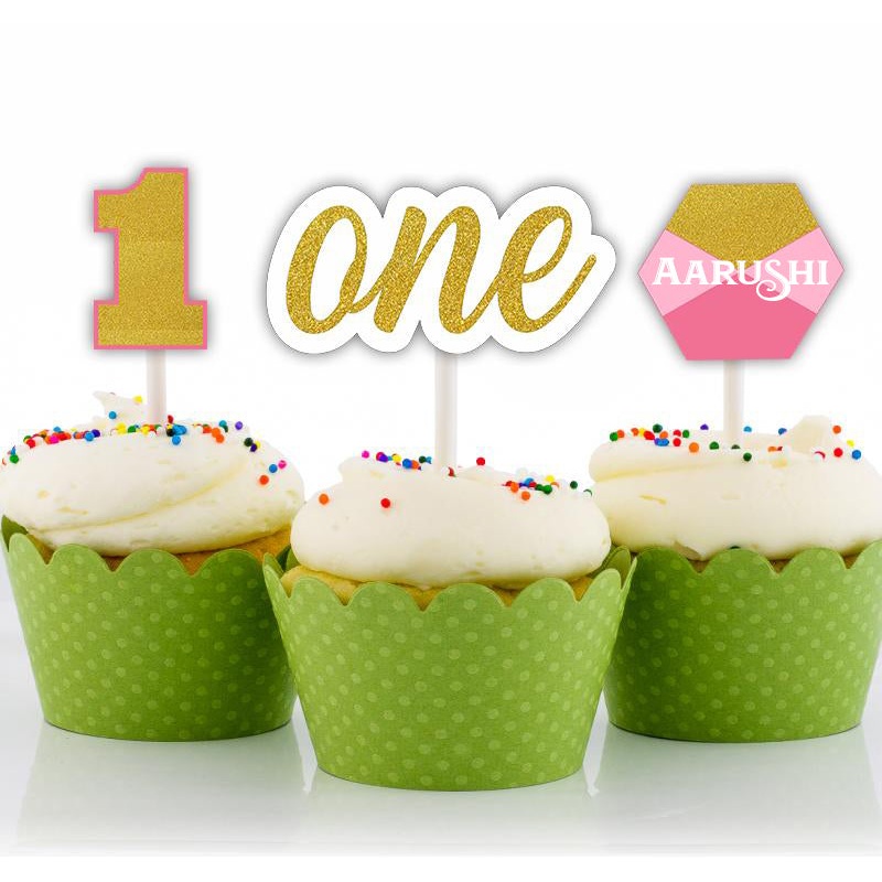 One Is Fun First Birthday Party Cupcake Toppers for Decoration