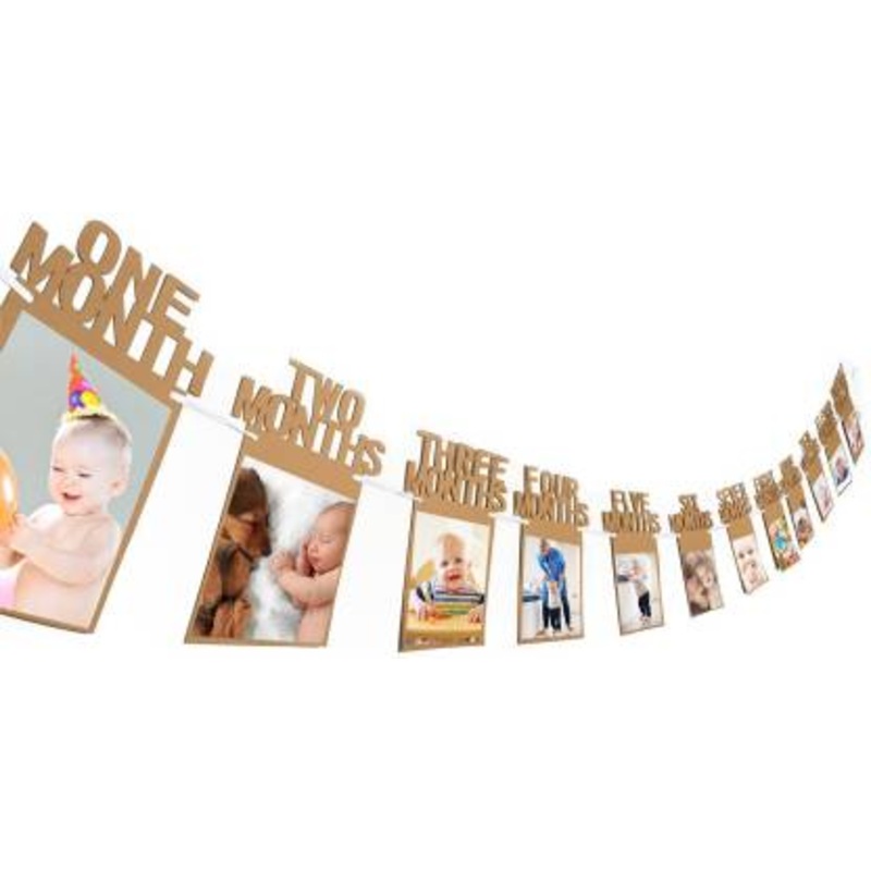 One Year Photo Banner  Photo Month Birthday Banner , Bunting & Garland