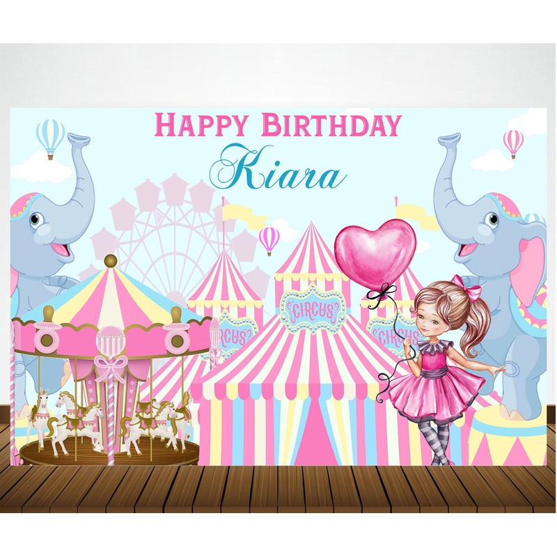 Personalize Circus Backdrop Banner