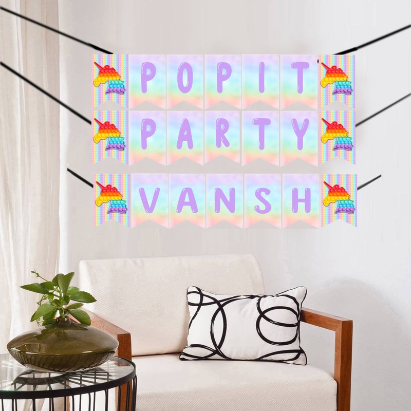 Pop It  Theme Birthday Party Banner for Decoration