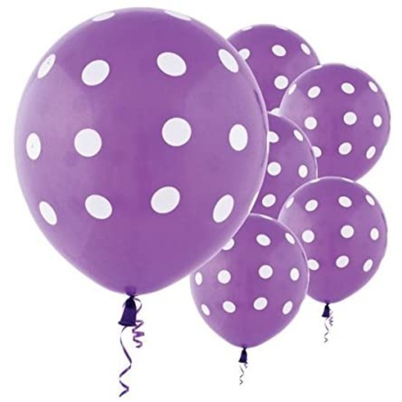 Purple Polka Dot Party Balloons-Birthday Parties,