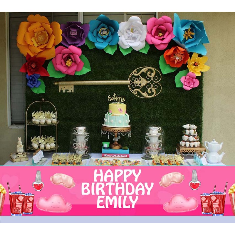 Pyjama Party Theme Birthday Long Banner for Decoration