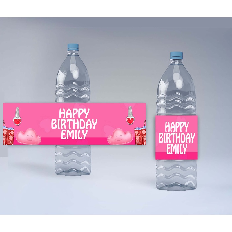 Pyjama Party Theme Birthday Party Water Bottle Labels