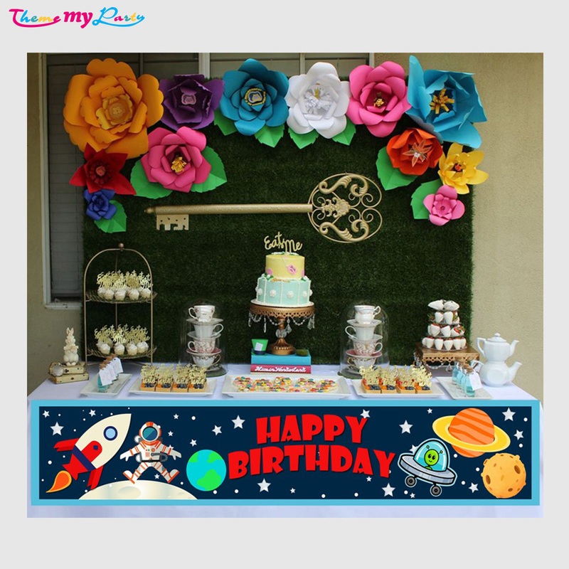 Space Theme Birthday Long Banner for Decoration