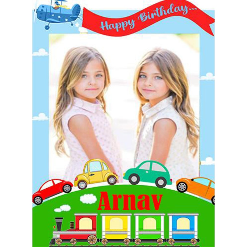 Transport Theme Birthday Party Selfie Photo Booth Frame & Props