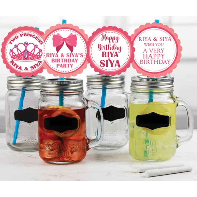 Twin Girls Theme Birthday Party Paper Decorative Straws