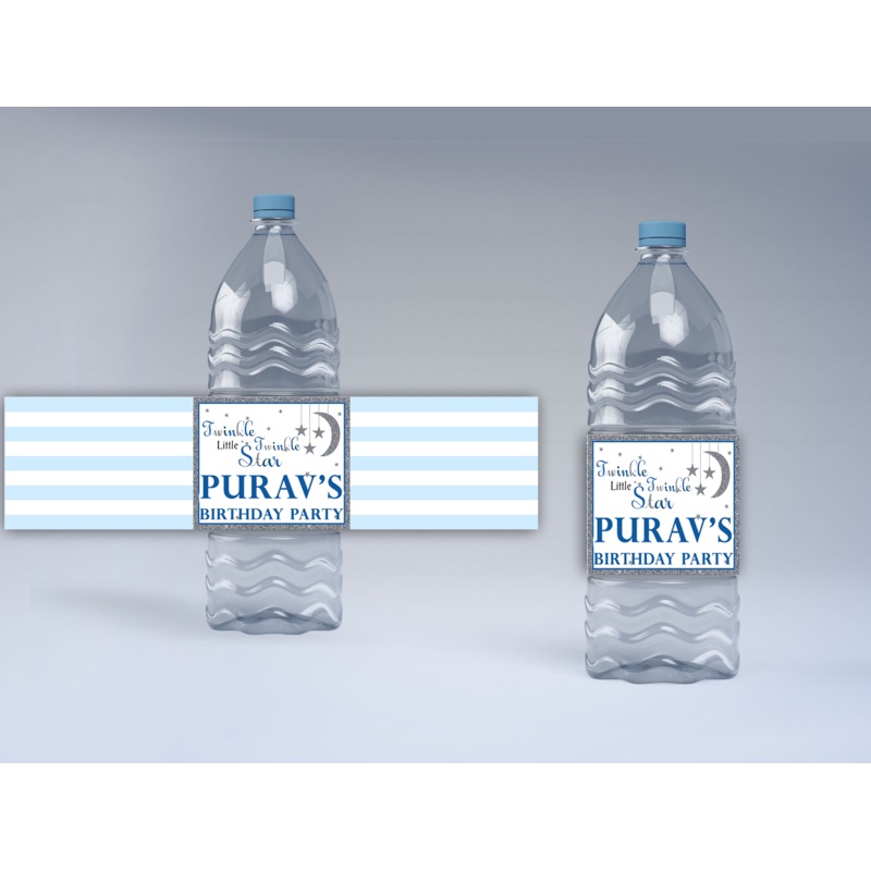 Twinkle Twinkle Little Star - Boy Birthday Party Water Bottle Sticker Labels ( Set Of 10)