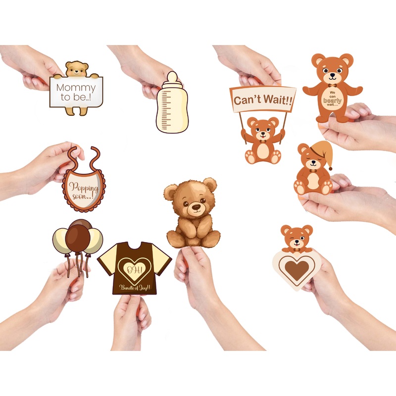 We Can Bearly Wait Baby Shower Party Photo Booth Props Kit