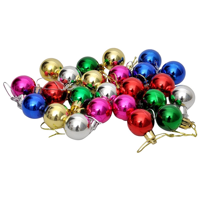 24 Pcs Multi Colour Christmas X-Mass Tree Decoration Hangings Ornaments Balls