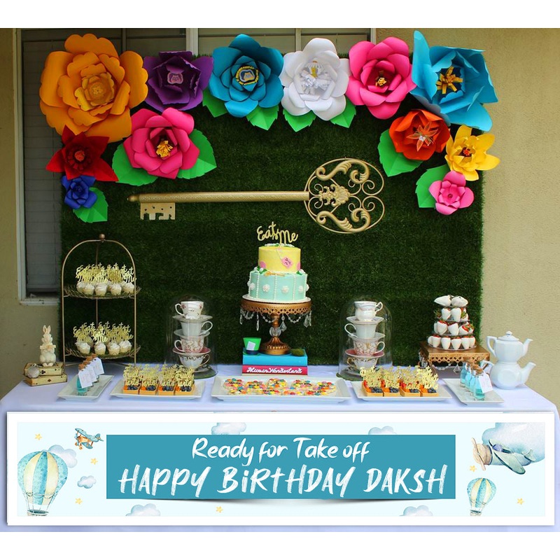 Airplane Theme  Birthday Party Long Banner for Decoration