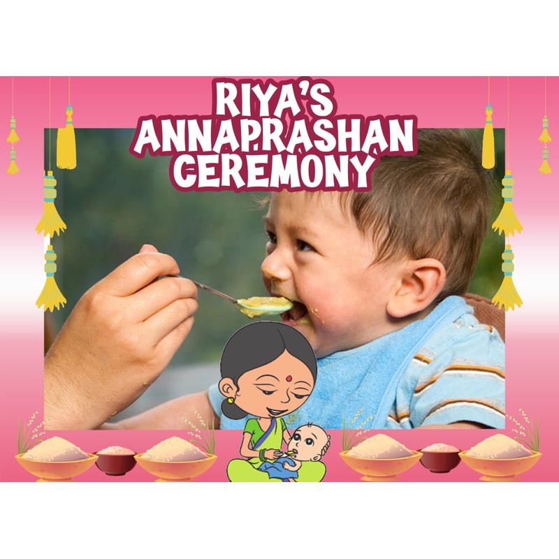 Annaprashan Ceremony Girls Photo Booth Picture Frame