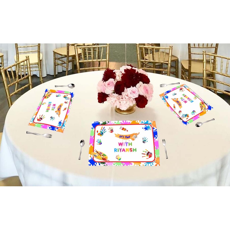 Art and Paint Theme Birthday Table Mats
