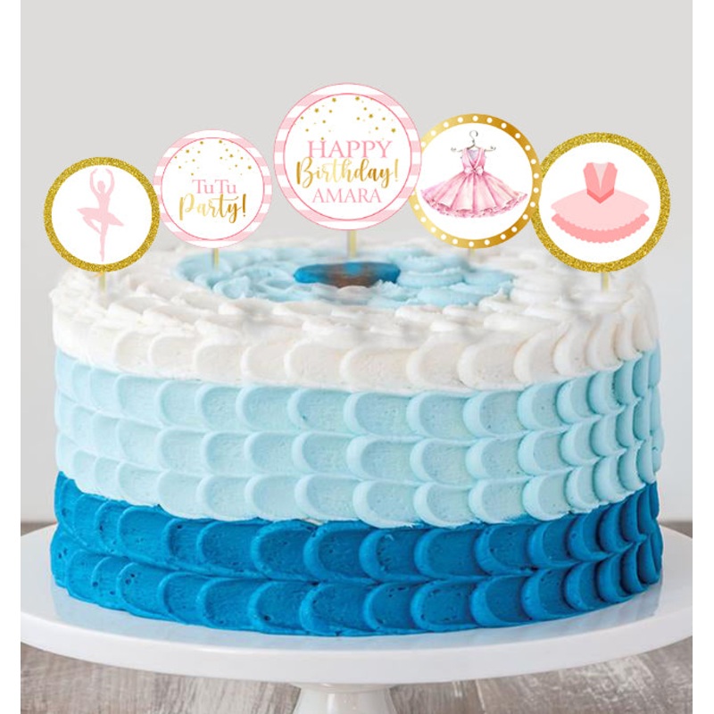 Ballerina Theme Birthday Party Cake Topper / Cake Decoration Kit