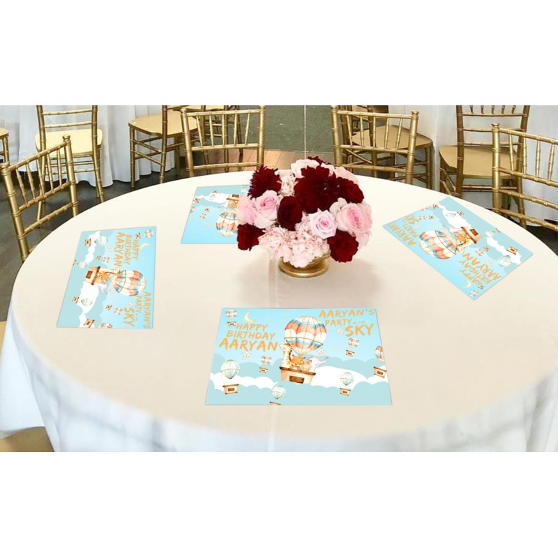 Hot Air Birthday Table Mats for Decoration