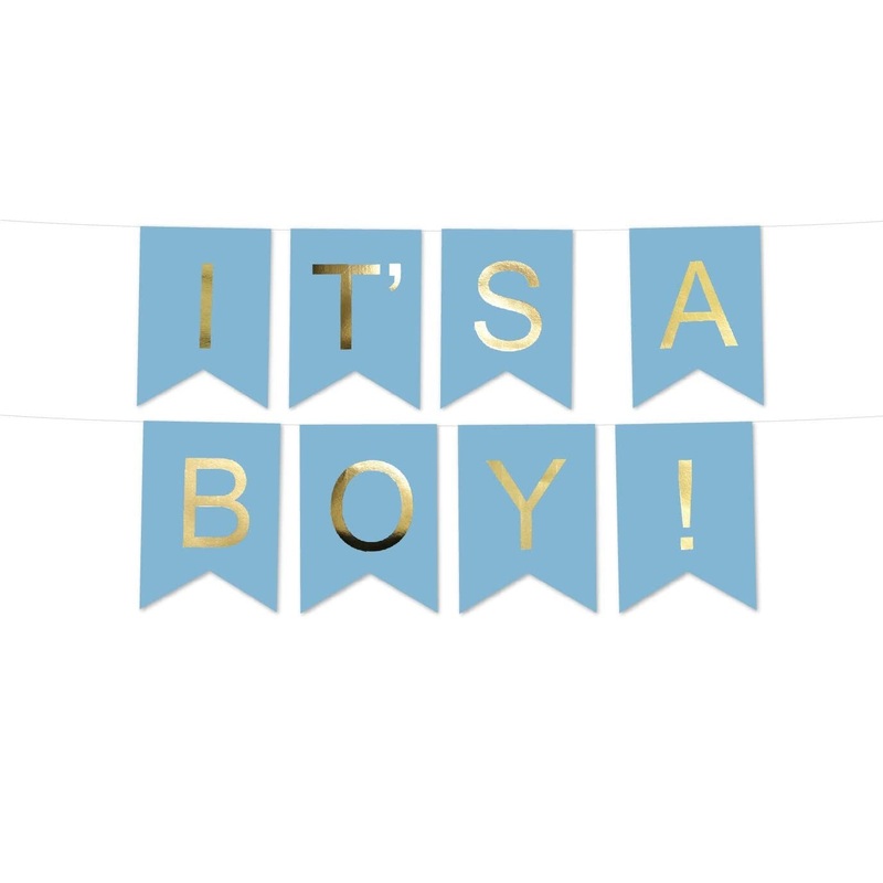 Its A Boy -Baby Welcome Banner Bunting & Garland Photo Booth Props Decoration
