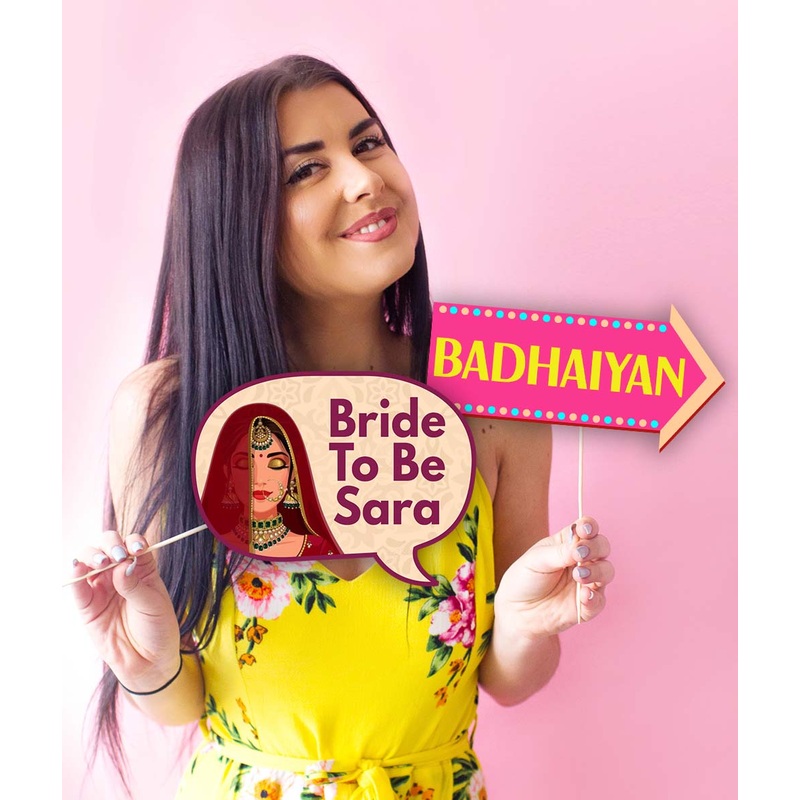 Mehndi Ceremony Theme Party Photo Booth Props Kit