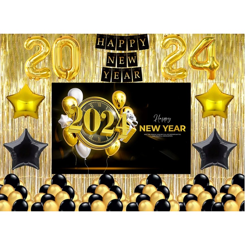 New Year Party Decorations Complete Set with Backdrop