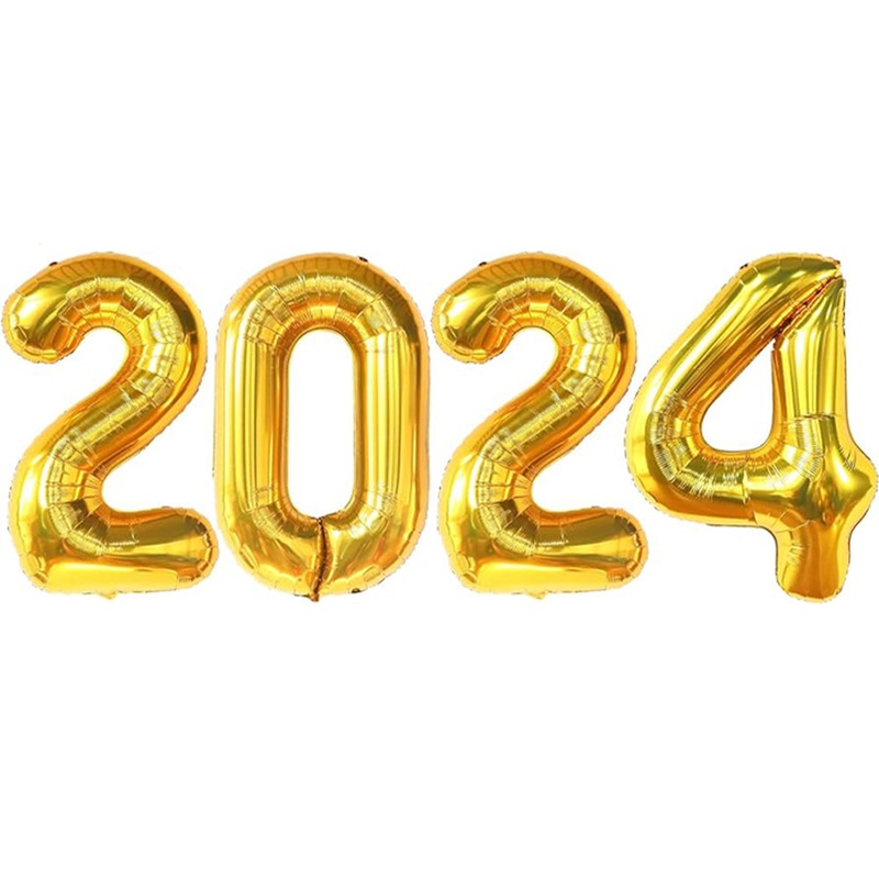 New Year Party Gold Foil Number Balloons for Decorations