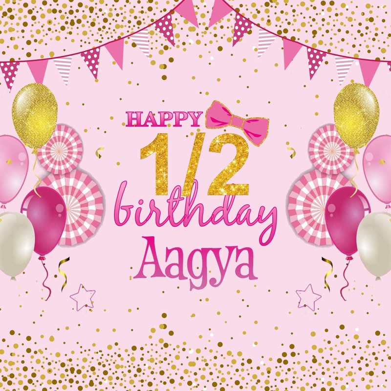 Personalize 1/2 Birthday Party Backdrop Banner