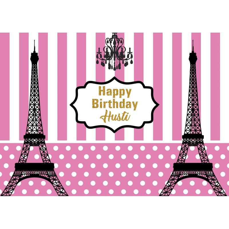 Personalize "Oh La La - ItS Paris" Birthday Party Backdrop Banner