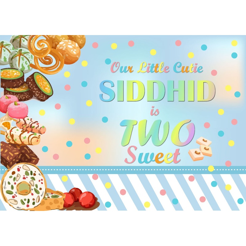 Personalize Two Sweet Boys Backdrop Banner