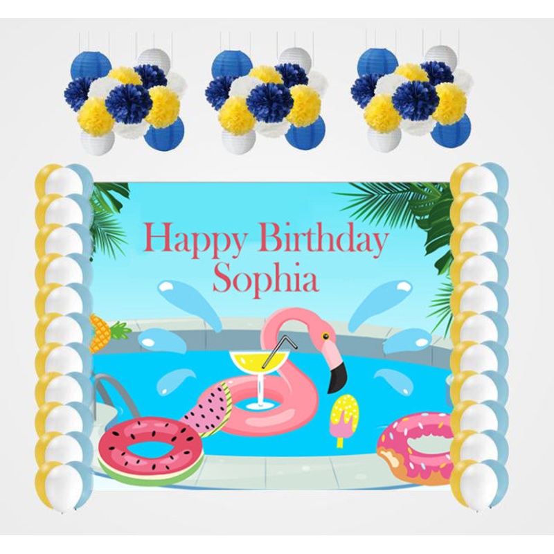 Pool Party Birthday Complete Decoration Kit